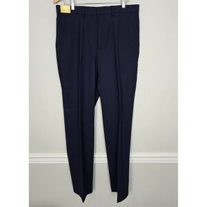 JM Haggar Mens Classic Fit Dress Pants Sz 34x32 Blue Business Casual Officecore
